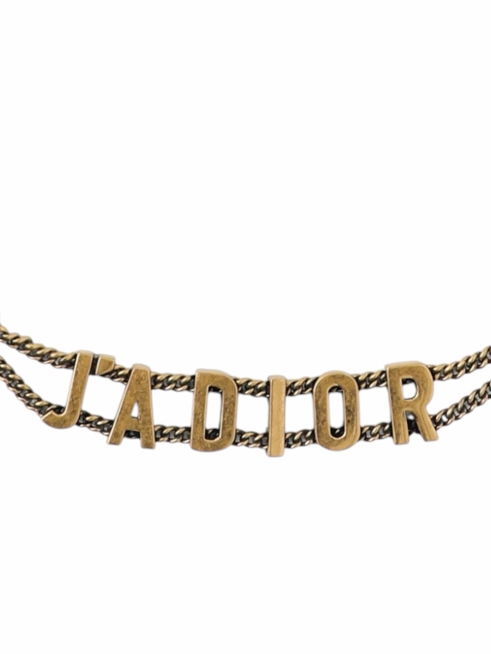 Dior J'ADIOR Letter Gold Brass Charm Bracelet Vintage with box, bag